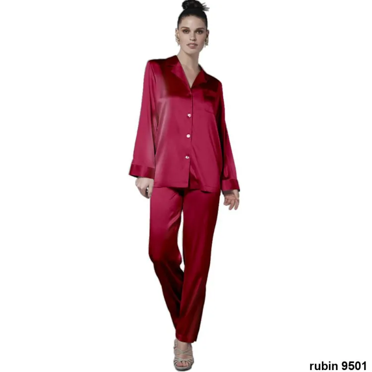 Seiden Basics|Seidenpyjama^Luna di Seta 100% Seide Schlafanzug CLASSICO von