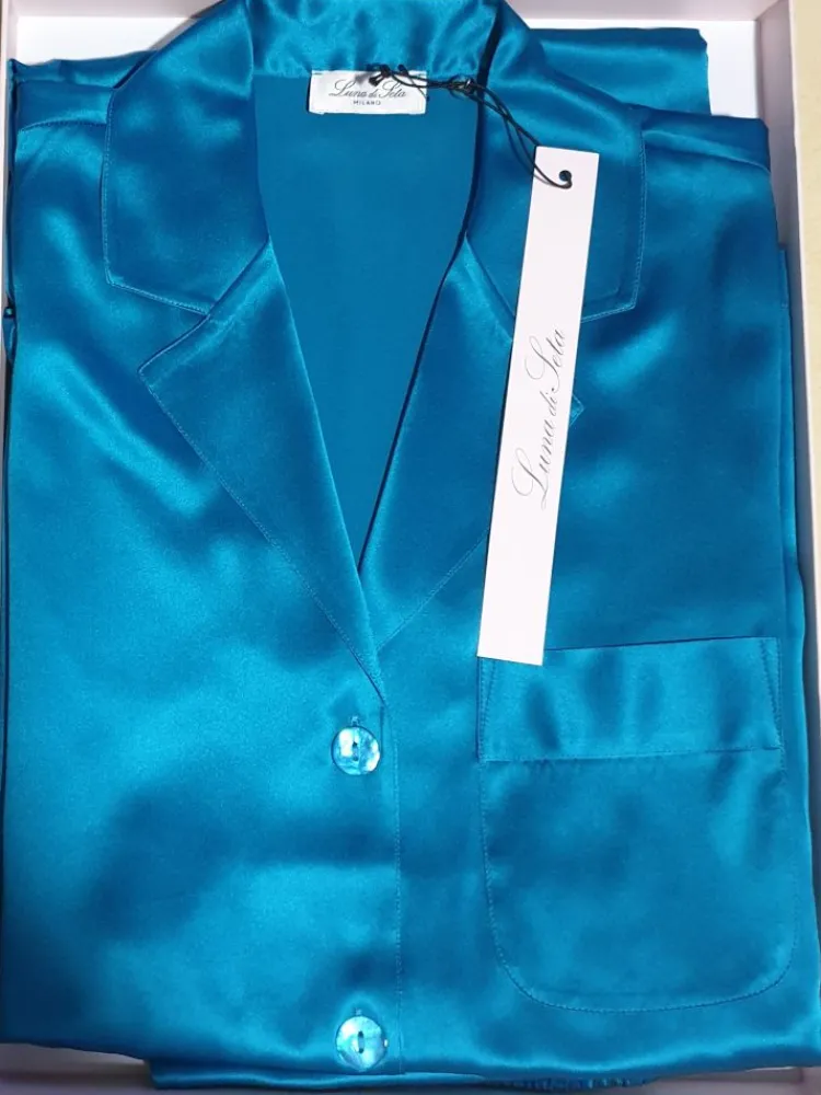 Seiden Basics|Seidenpyjama^Luna di Seta 100% Seide Schlafanzug CLASSICO von
