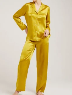 Lounge-Wear|Seiden Basics^Vivis 100% Seide Schlafanzug LAILA klassisch von