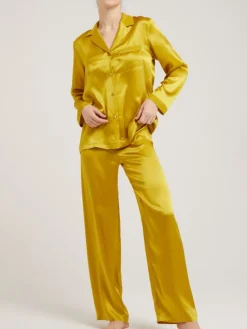 Lounge-Wear|Seiden Basics^Vivis 100% Seide Schlafanzug LAILA klassisch von