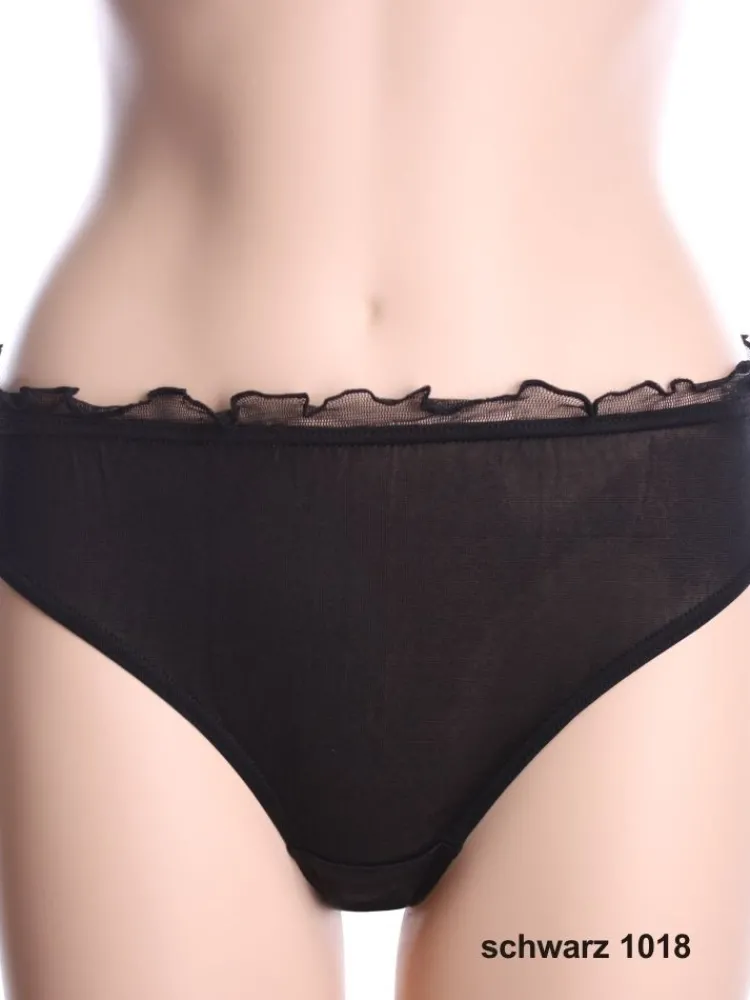 Alle Slips|Mit Jersey & Wirkseide^Kokon Zwo 100% Seide SLIP mit Rüsche von