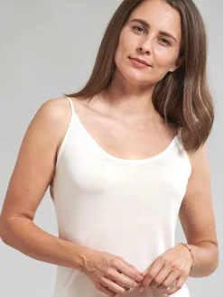 Spaghettiträger Tops|Mit Jersey & Wirkseide^Kokon Zwo 100% Seide SPAGHETTI TOP transparent von