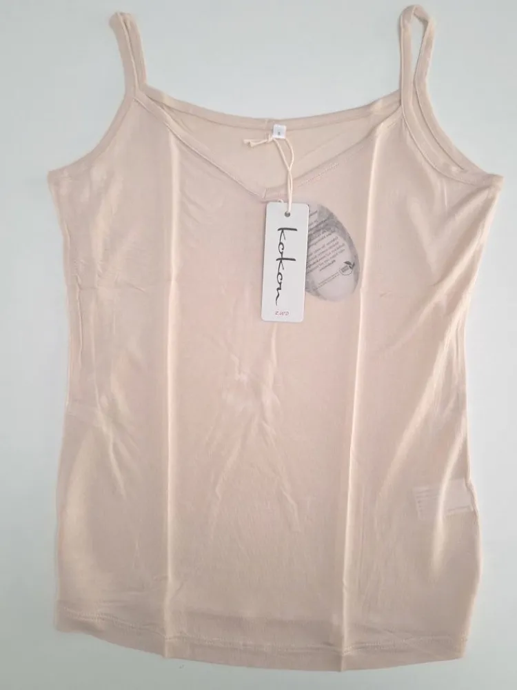 Spaghettiträger Tops|Mit Jersey & Wirkseide^Kokon Zwo 100% Seide SPAGHETTI TOP transparent von