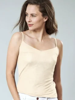 Spaghettiträger Tops|Mit Jersey & Wirkseide^Kokon Zwo 100% Seide SPAGHETTI TOP viele Farben von