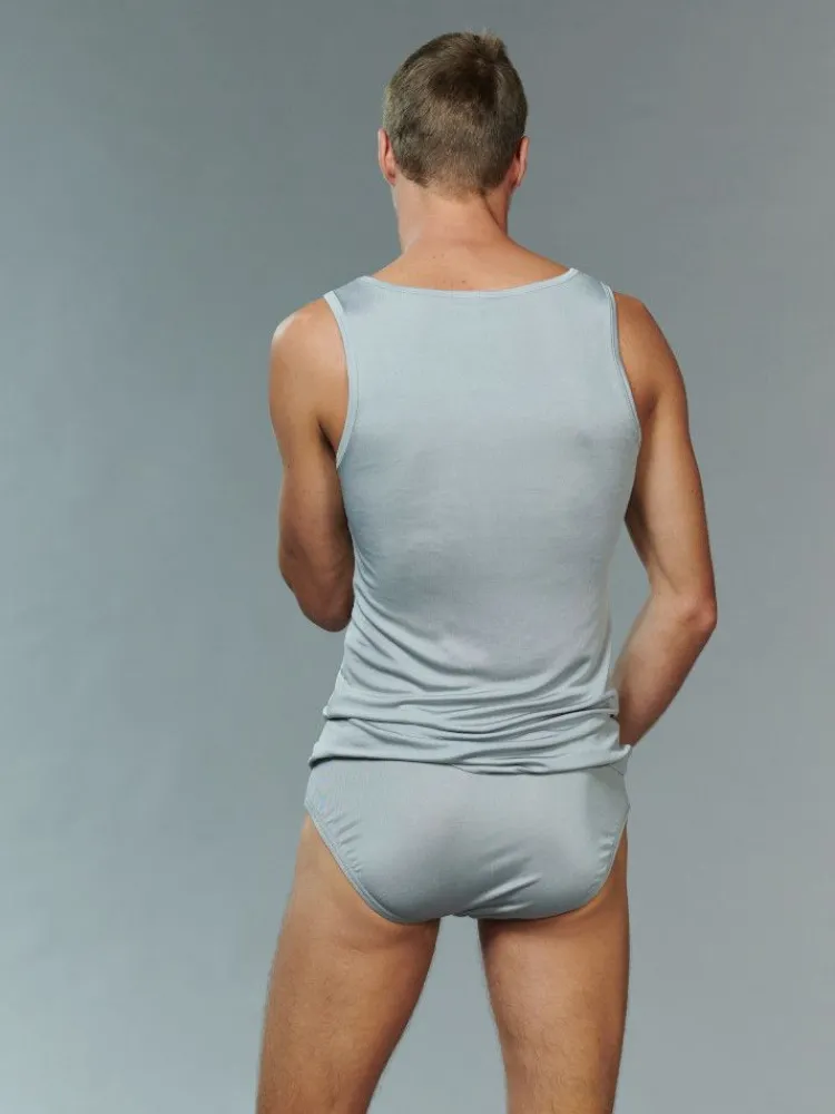 Seidenunterwäsche|Tops Mit Seide^Kokon Zwo 100% Seide Träger Unterhemd für Männer