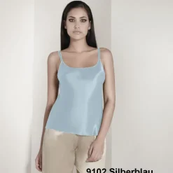 Spaghettiträger Tops|Mit Seidensatin^Luna di Seta 100% Seide Trägertop CLASSICO No. 2 exclusiv von