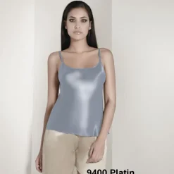 Spaghettiträger Tops|Mit Seidensatin^Luna di Seta 100% Seide Trägertop CLASSICO No. 2 exclusiv von