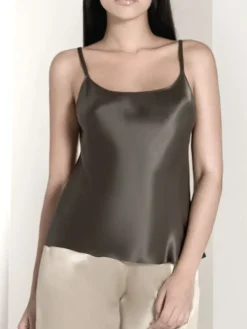 Spaghettiträger Tops|Mit Seidensatin^Luna di Seta 100% Seide Trägertop CLASSICO No. 2 exclusiv von