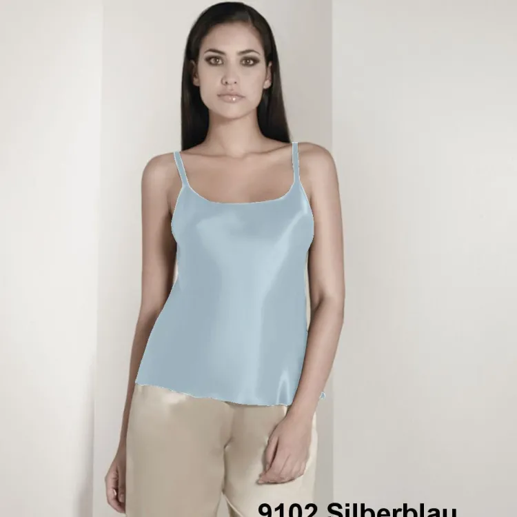 Spaghettiträger Tops|Mit Seidensatin^Luna di Seta 100% Seide Trägertop CLASSICO No. 2 uni von