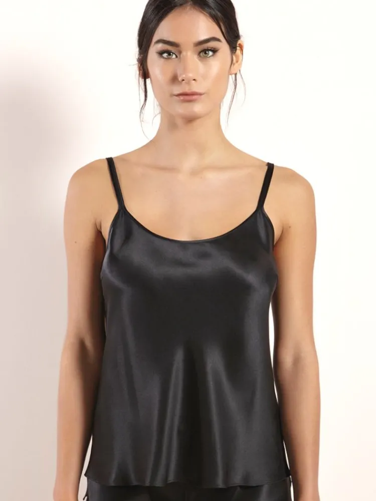 Spaghettiträger Tops|Mit Seidensatin^Luna di Seta 100% Seide Trägertop CLASSICO No. 2 von