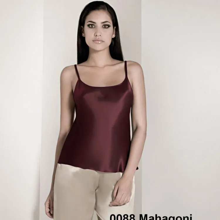 Spaghettiträger Tops|Mit Seidensatin^Luna di Seta 100% Seide Trägertop CLASSICO No. 2 von