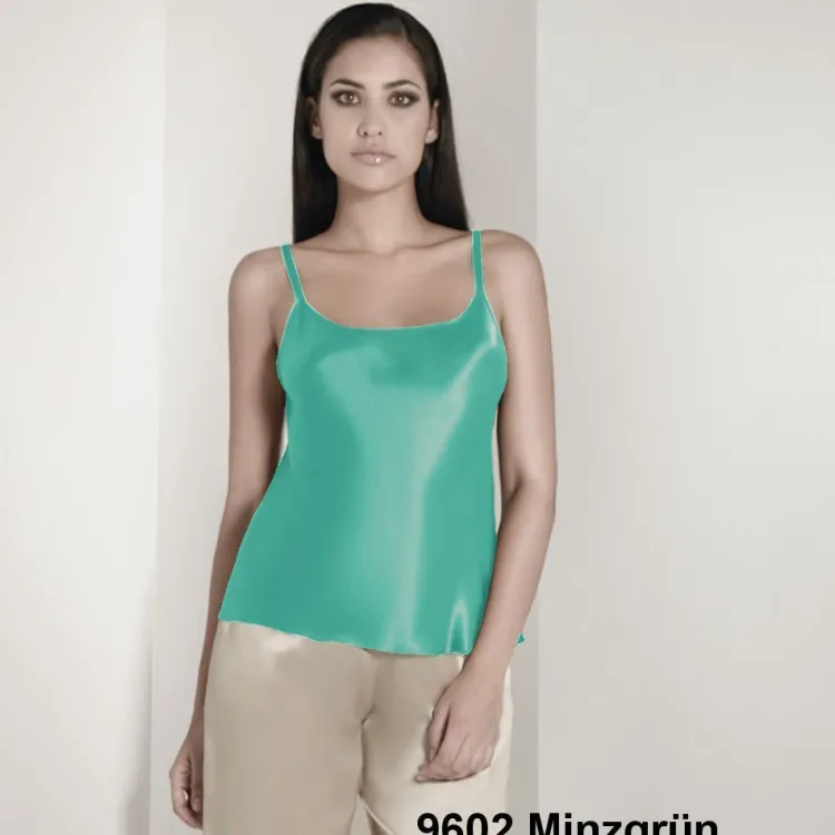 Spaghettiträger Tops|Mit Seidensatin^Luna di Seta 100% Seide Trägertop CLASSICO No. 2 von