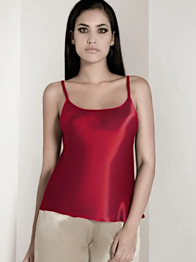 Spaghettiträger Tops|Mit Seidensatin^Luna di Seta 100% Seide Trägertop CLASSICO No. 2 von