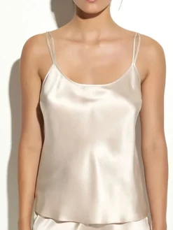 Spaghettiträger Tops|Mit Seidensatin^Luna di Seta 100% Seide Trägertop CLASSICO No. 2 Satin