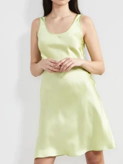 Kurze Unterkleider|Seiden Basics^Eva B. Bitzer 100% Seide Träger-Unterkleid KLASSIK SATIN von