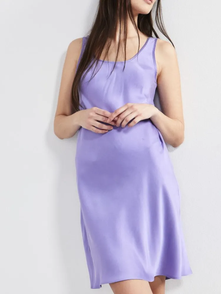 Kurze Unterkleider|Seiden Basics^Eva B. Bitzer 100% Seide Träger-Unterkleid KLASSIK SATIN von