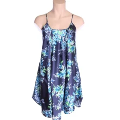 Alle Negligés|Seidennachthemd^Luna di Seta Baby-Doll GARDEN PRINT blau geblümt von dunkelblau geblümt