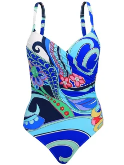 Badeanzug & Bikini^Fu00fcrstenberg Badeanzug AMALFI COAST in dunkelblau von Fürstenberg dunkelblau mit bunten Print