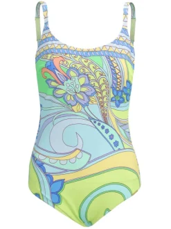 Badeanzug & Bikini^Fu00fcrstenberg Badeanzug AMALFI COAST von Fürstenberg weiß mit bunten Print