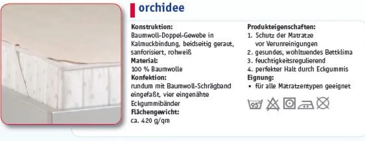Matratzenschoner^Badenia BNP Molton Matratzenschoner ORCHIDEE Baumwolle kochfest