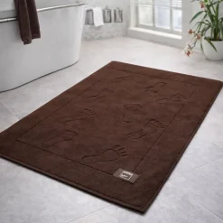 Bad Und Sauna^Facotti Badvorleger Baumwolle Frottee schokobraun ca. 60x100 cm von schokobraun mit eingewebtem Muster
