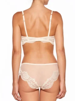 Alle Bhs^Millesia Balconette BH ADRIANA von mit Seide und Spitze türkisblau oder gold-sand farben mit Spitze