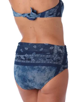 Badeanzug & Bikini^Ritratti Bandeau-Bikini IBIZA in blau von Mare blau mit floralen Mustern
