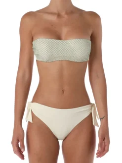 Badeanzug & Bikini^Ritratti Bandeau-Bikini SABA von Mare weiss mit grün