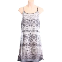 Strandkleider & Sommerkleider|Kleider^Gattina Batist Kleid Baumwolle mit Seide DARK BEAUTY grau-schwarz von