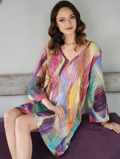 Strandkleider & Sommerkleider|Kaftan, Tunika & Pareo^Gattina Baumwolle Batist Tunika JETTE bunt von