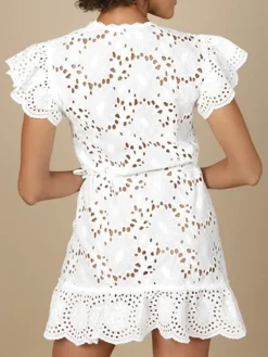 Kaftan, Tunika & Pareo|Freizeit- & Reisekleidung^Marjolaine Baumwolle Lochspitze Tunika GLADYS von naturweiß