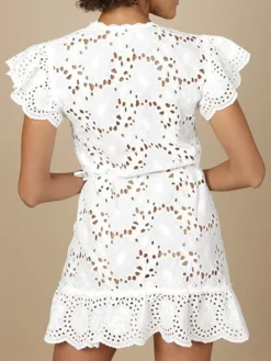 Kaftan, Tunika & Pareo|Freizeit- & Reisekleidung^Marjolaine Baumwolle Lochspitze Tunika GLADYS von naturweiß