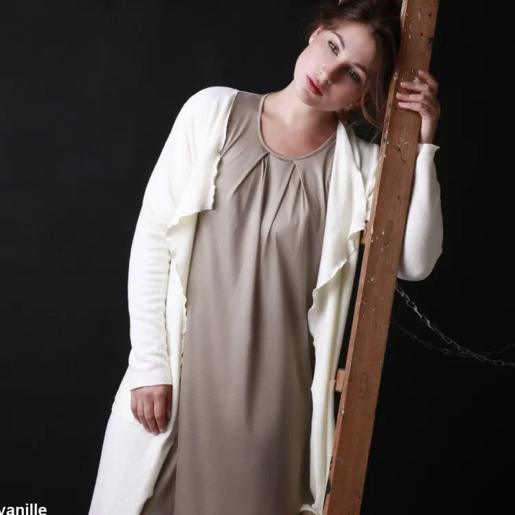 Lounge-Wear|Hausmantel (Warm)^Gattina Baumwollmix Morgenmantel CASUAL warm von fango-grau