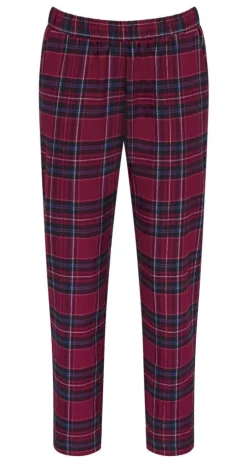 Lounge-Wear^Triumph Bio Baumwolle Flanell Pyjama Hose LOUNGE ME COTTON kariert von schwarz weiß oder rot mit Karomuster