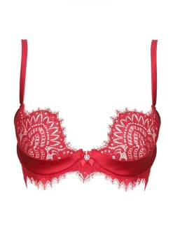 Alle Bhs^Prelude BLACK SWAN Spitzen Push Up BH von Milano schwarz und rot