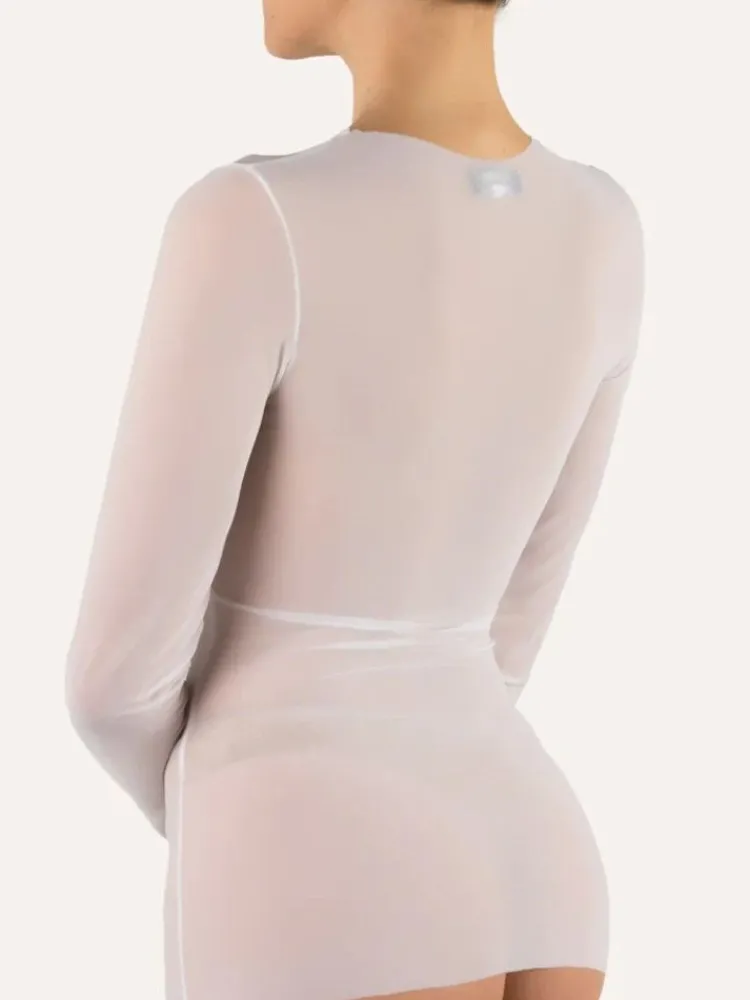 Langarm|Alle Lingerie Tops^Cotton Club Blusen Top OTTAVIA Microtüll von Rubino