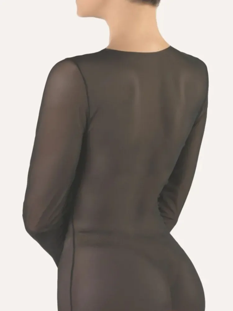 Langarm|Alle Lingerie Tops^Cotton Club Blusen Top OTTAVIA Microtüll von Rubino