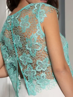 Bluse & Tunika|Tops Mit Spitze^Lise Charmel Blusen Top PRINCESSE IRIS aus Spitze von aqua