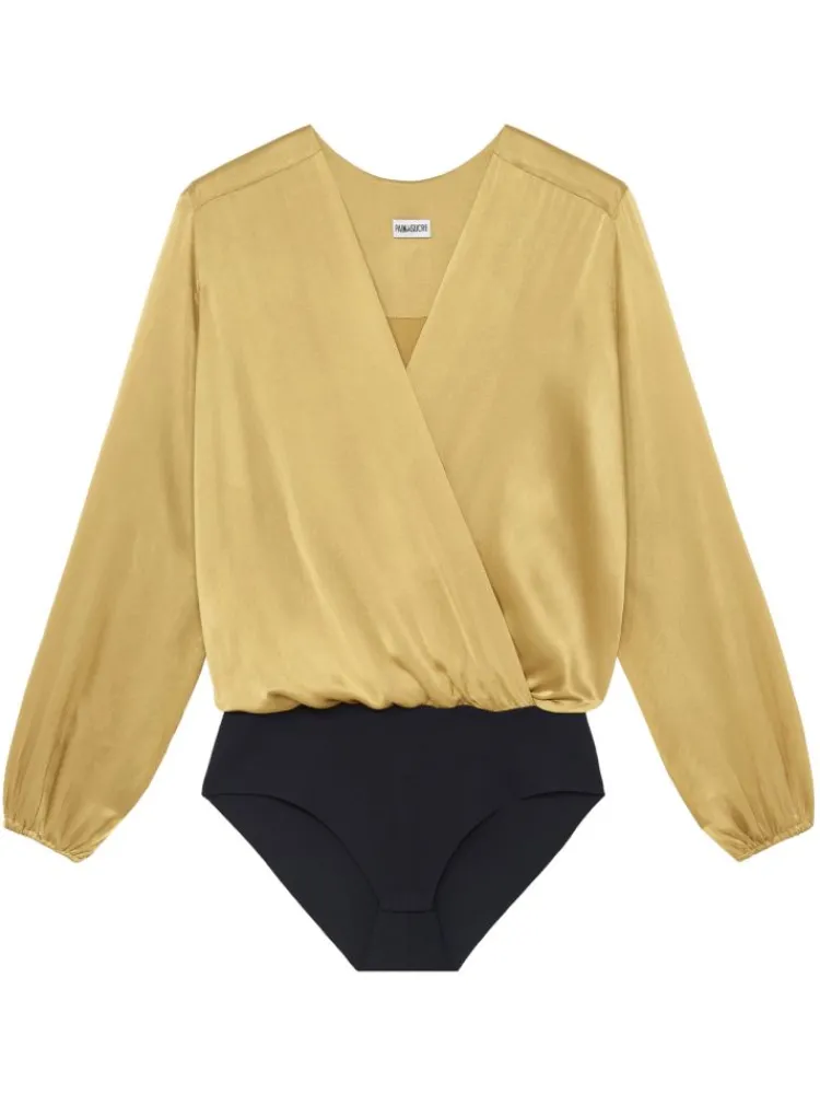 Bluse & Tunika|Langarm^Pain de Sucre Blusenbody mit Seide BUSE 72 von messing