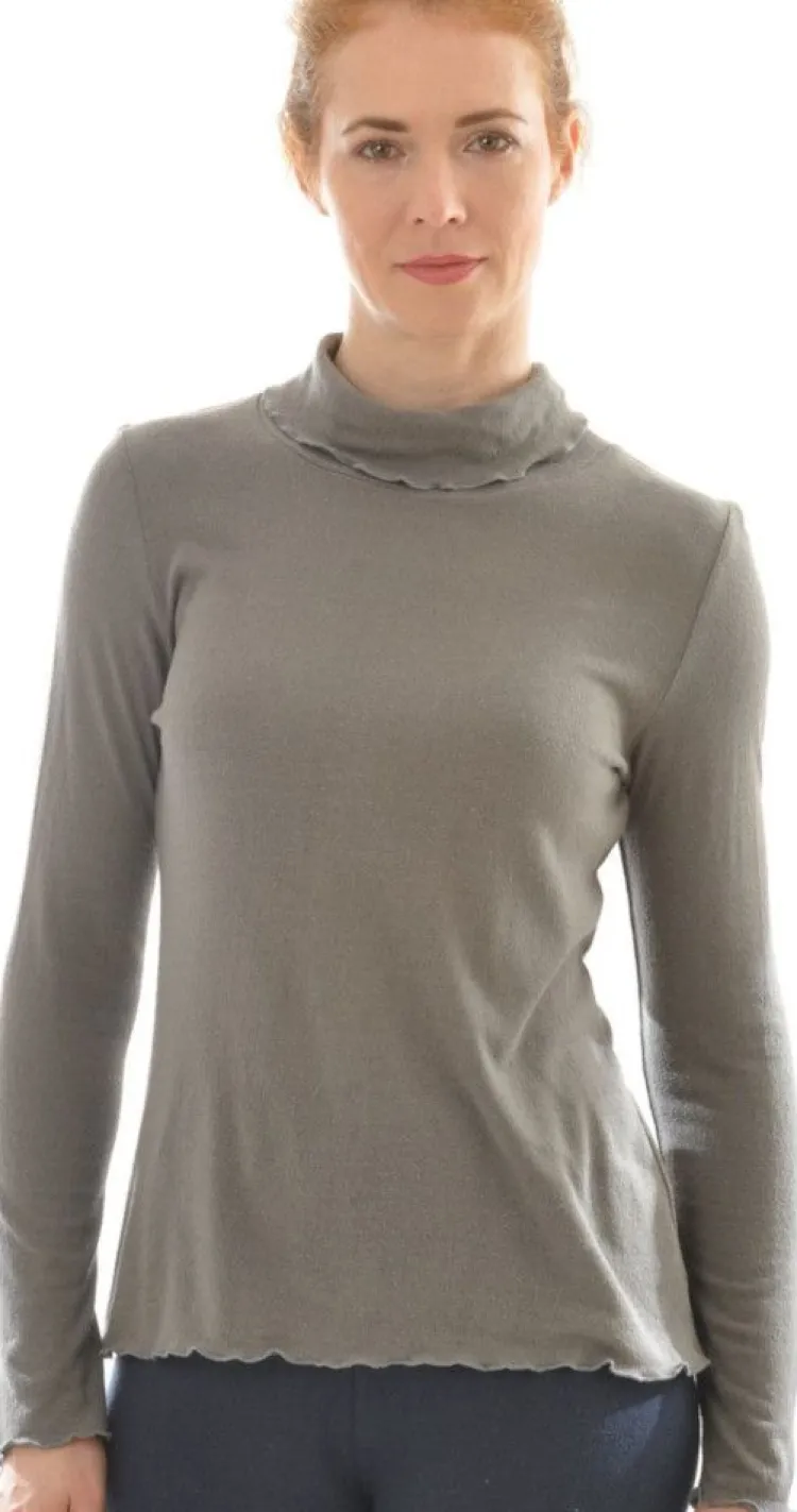 Mit Rollkragen|Langarm^Alkena Bourette Seide ROLLKRAGEN SHIRT von