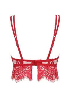 Alle Lingerie Tops|Alle Bhs^Prelude Bralette BLACK SWAN Spitze von Milano rot und schwarz