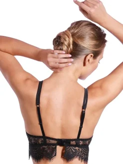 Alle Lingerie Tops|Alle Bhs^Prelude Bralette BLACK SWAN Spitze von Milano schwarz und rot