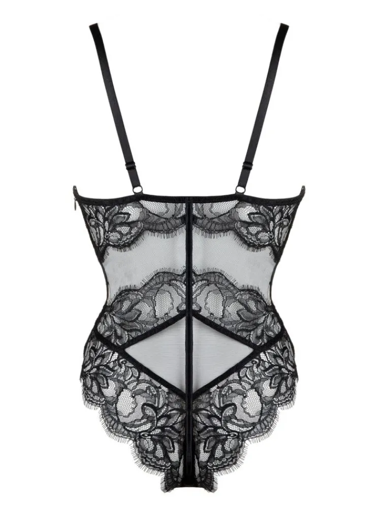 Shirt Mit Spitze|Alle Bodys^Prelude Brazilian Bügel Body VALSE CRYSTAL von Milano schwarz oder eisblau