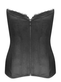 Tops Mit Spitze|Alle Corsagen^Cadolle Bustier Corsage MEDICIS 5 SATIN NOIR schwarz von schwarz mit Spitze