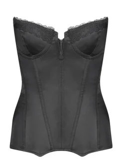 Tops Mit Spitze|Alle Corsagen^Cadolle Bustier Corsage MEDICIS 5 SATIN NOIR schwarz von schwarz mit Spitze