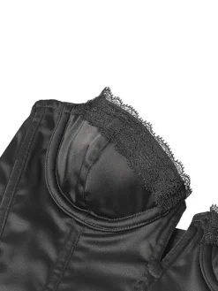 Tops Mit Spitze|Alle Corsagen^Cadolle Bustier Corsage MEDICIS 5 SATIN NOIR schwarz von schwarz mit Spitze