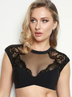 Alle Lingerie Tops|Alle Bhs^Prelude Bustier LOVE GLOWS mit Spitze von Milano schwarz oder rot