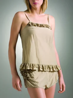 Tops Mit Spitze|Spaghettiträger Tops^Suite B Camisole Top ANGEL FLIRT Batist mit Seide von khaki oder champagner