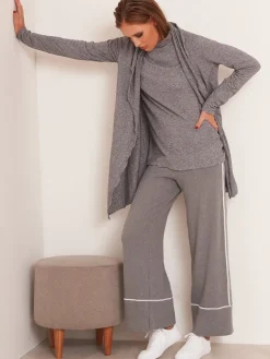 Lounge-Wear|Strickjacken & -Mäntel^Chiara Fiorini Cardigan MELANGE grau von mit Wolle grau meliert