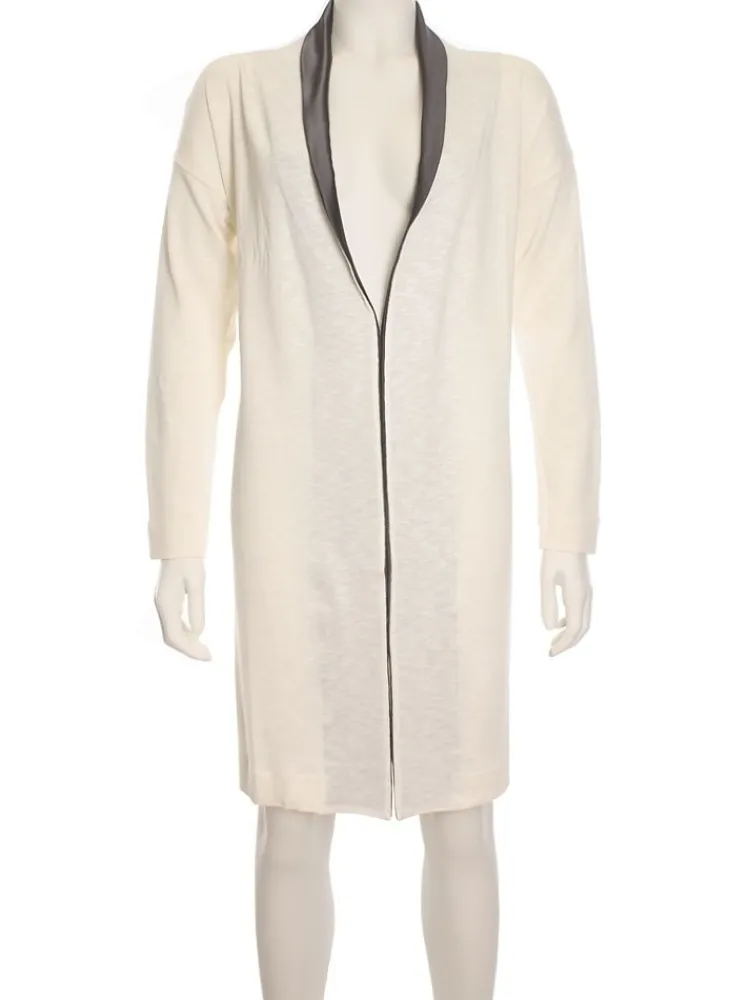 Lounge-Wear|Strickjacken & -Mäntel^Cotton Club Cardigan SYNGONIUM Feinstrick von mit Viscose bordeaux oder champagner